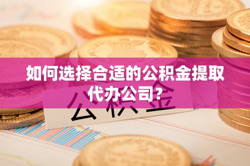 霞山如何选择合适的公积金提取代办公司？